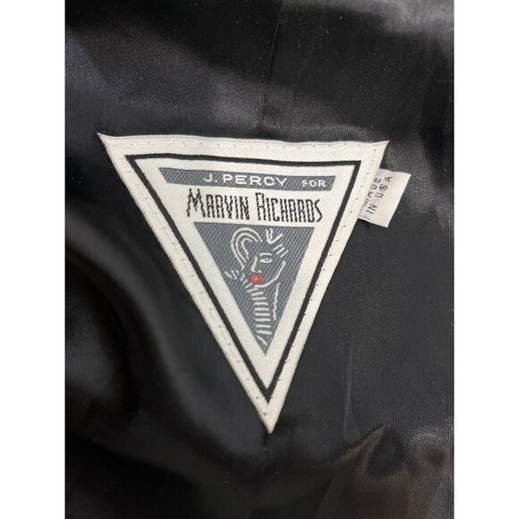 J Percy for Marvin Richards Lord & Taylor Black Faux Fur Long Coat Jacket - Picture 6 of 10